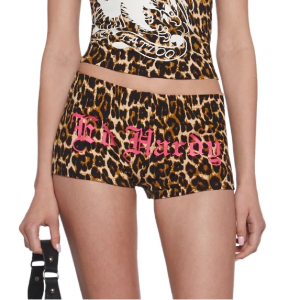 Ed Hardy Leopard Print Shorts NWT